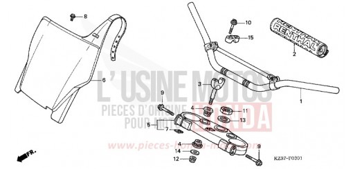 ROHRGRIFF/OBERE BRUECKE (CR250R4-7) CR250R6 de 2006